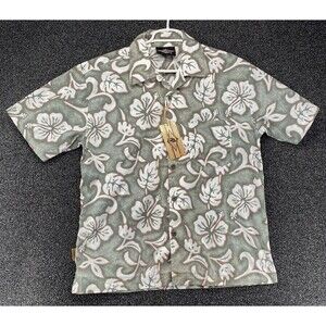 BEAR Surf Shirt Mens Size Large Hawaiian Flower Kona Aloha Hawaii Camp Casual